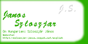 janos szloszjar business card