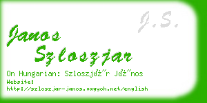 janos szloszjar business card